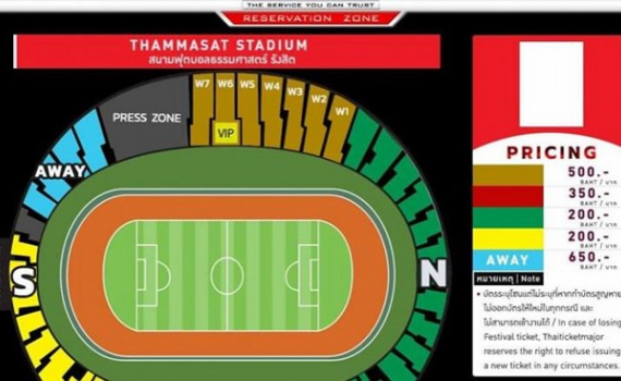Thái Lan sẽ thu thêm 3% phụ phí trong 2.244 vé cho fan Việt