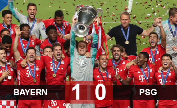 Bayern Munich nâng cao chiếc cúp vô địch Champions League lần thứ 6