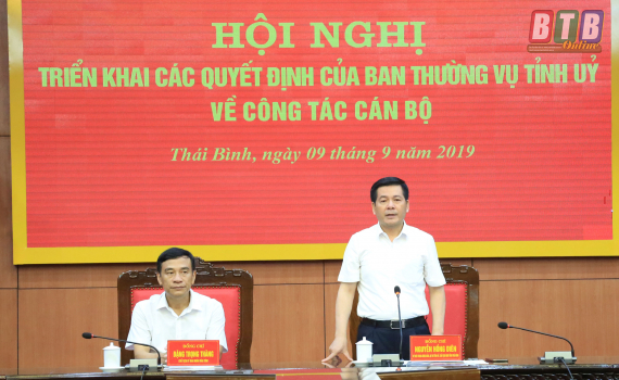 Triển khai các quyết định của Ban Thường vụ Tỉnh ủy về công tác cán bộ 